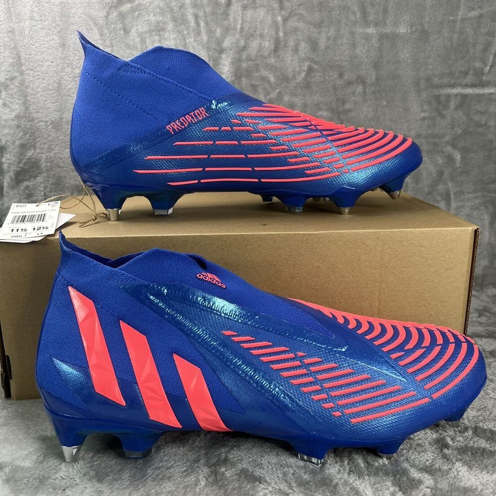 Adidas Predator Edge+ SG Blue Soccer Cleat Boots Hi Blue H02916 Mens Size 11.5